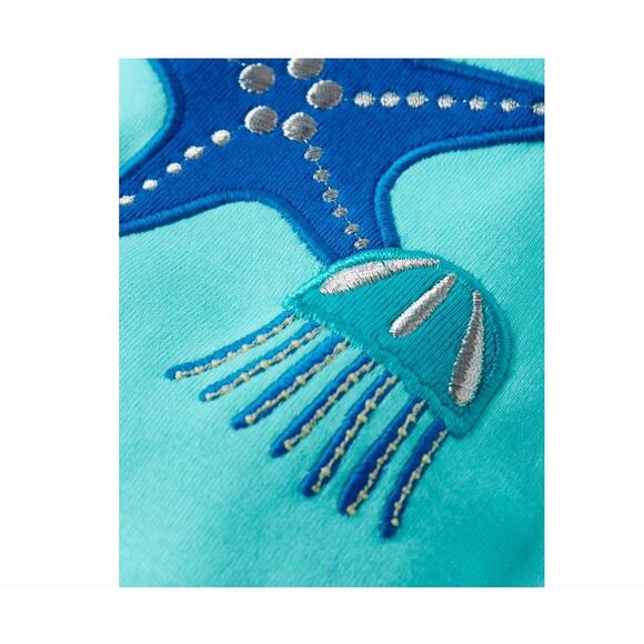 NWT Gymboree Applique Starfish Top, Jellyfish Shorts & Hair Clip - Picture 5 of 12